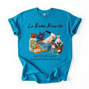 Outlander La Dame Blanche Apothecary T-Shirt Claire Fraser White Witch Tee Gift